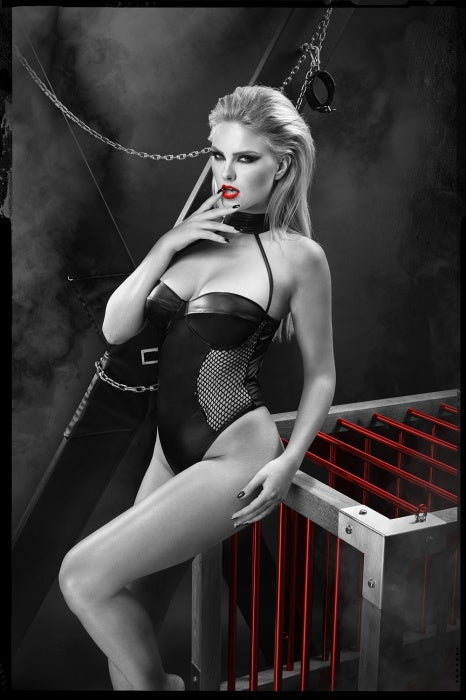 Matte Wet Look Halterneck Teddy